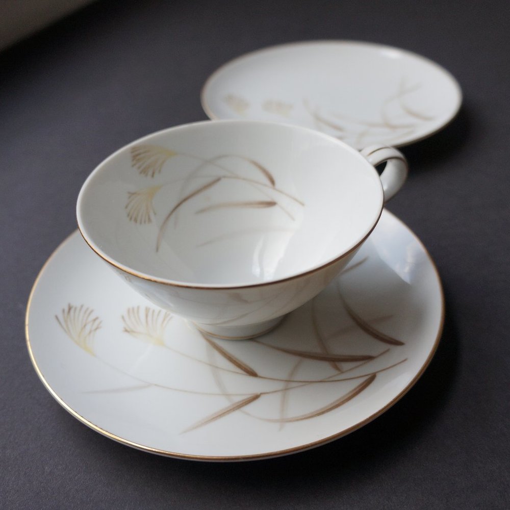 Vintage Mikasa Sand Dunes MCM Cup Saucer Plate